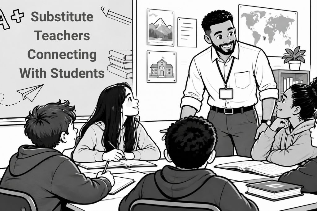 Substitute teachers connecting with students